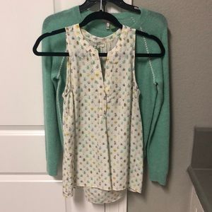 joie sweater and sleeveless shirt set